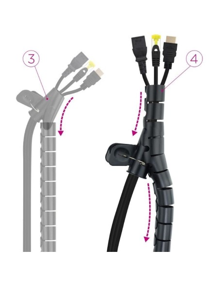 ORGANIZADOR DE CABLES FLEXIBLE 25MM 2M NEGRO PN: 10.36.0002-BK EAN: 8433281012417   