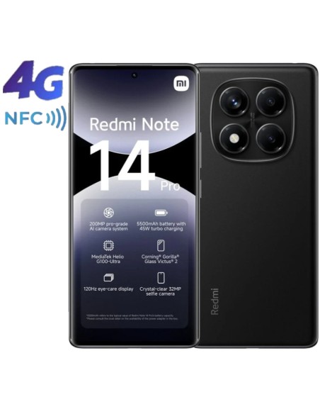 SMARTPHONE 6.6" XIAOMI REDMI   NOTE 14 PRO 12GB 512GB NEGRO PN: NOTE14P 15-512 B EAN: 6932554406554   